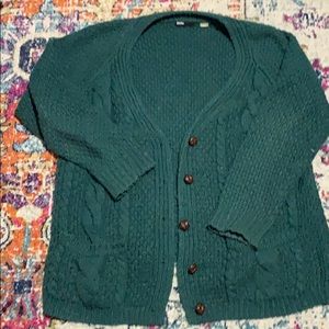 Forest green BDG fisherman cardigan